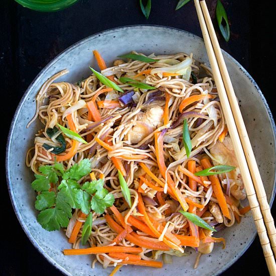Chicken Yakisoba Noodles