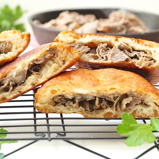 STEAK AND CHEESE FRIED DOUGH
