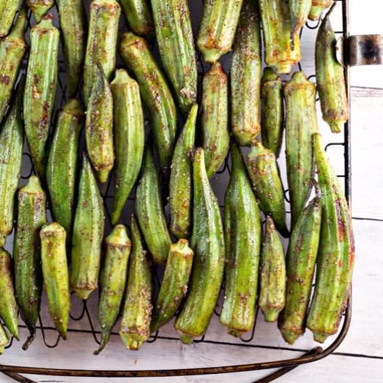 Spicy Grilled Okra