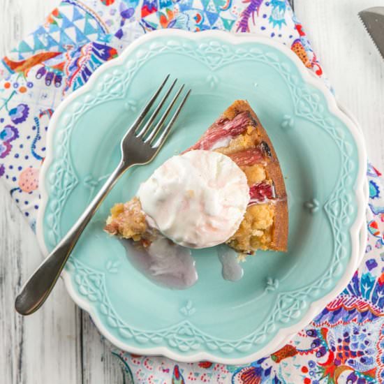 Almond Rhubarb Cake