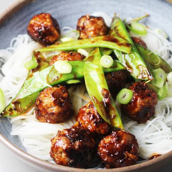 Sticky and Spicy Asian Meatballs