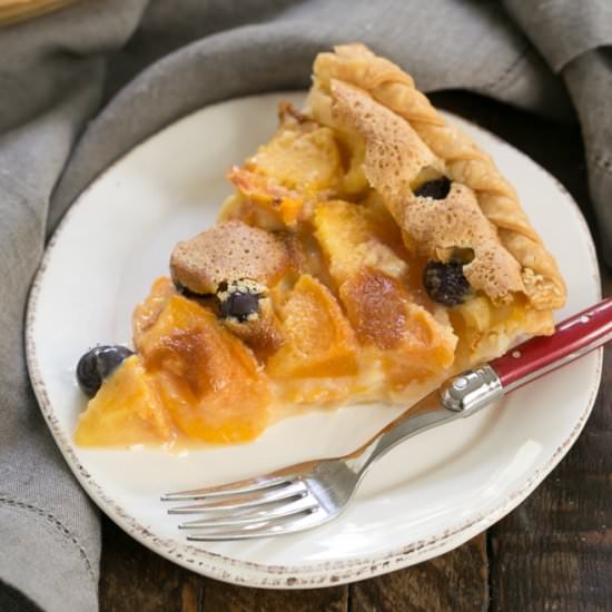 Blueberry Peach Custard Pie