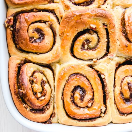 Honey Banana Cinnamon Rolls