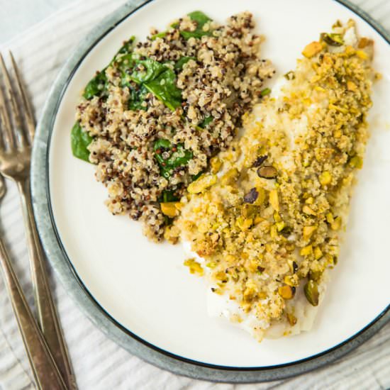 Pistachio Crusted White Fish