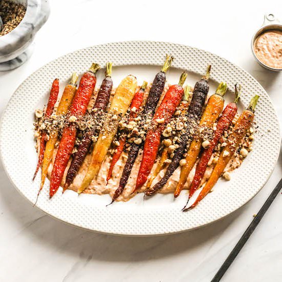 Roasted Carrots w/ Harissa Labneh