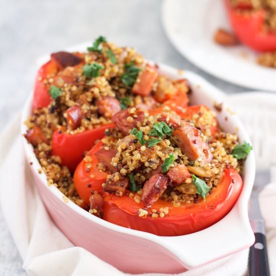 Chorizo and Quinoa Stuffed Pepper