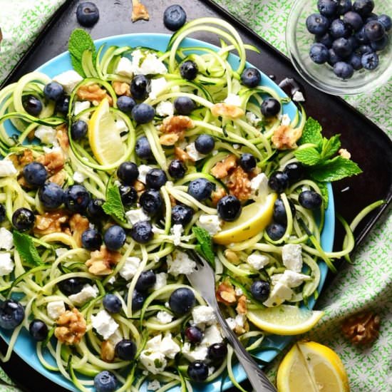 Spiralized Salad with Blueberries