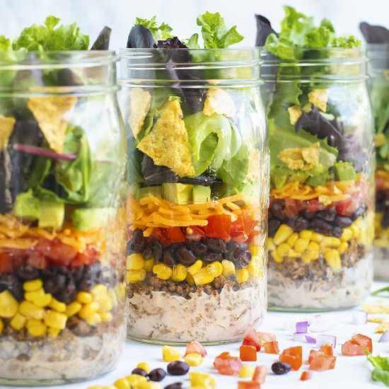 Mason Jar Taco Salads