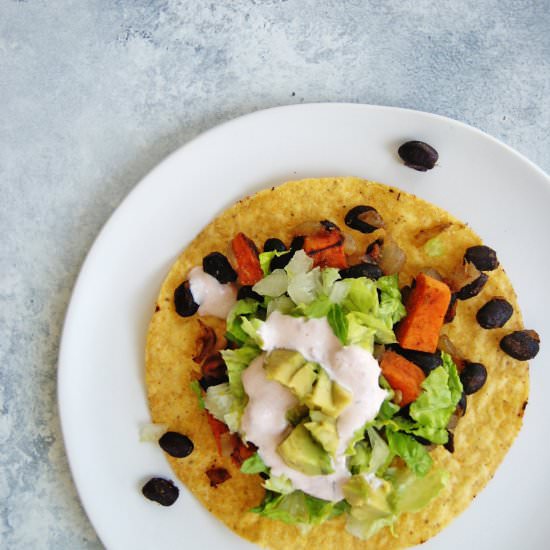 Black Bean & Sweet Potato Tostadas