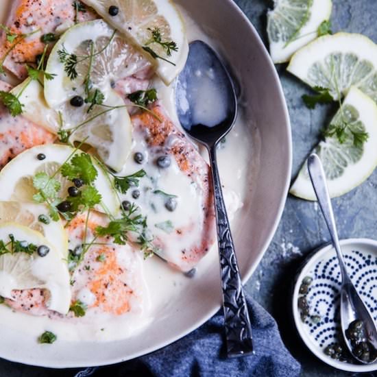 Creamy Salmon Piccata