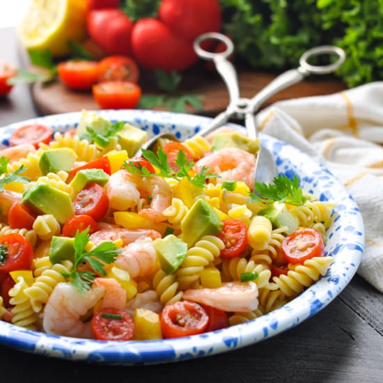 Avocado Shrimp Pasta Salad