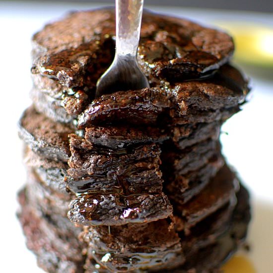 Chocolate Avocado Blender Pancakes