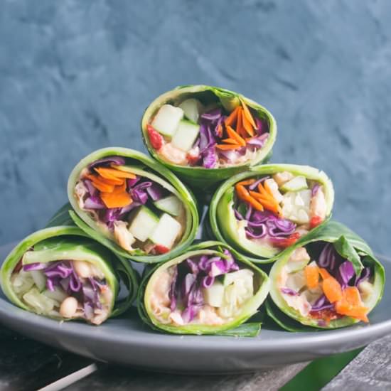 Thai Peanut Collard Wraps