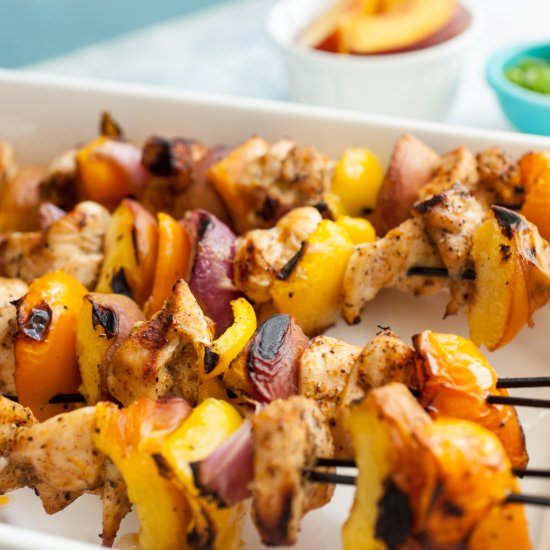Chicken Peach Kebabs