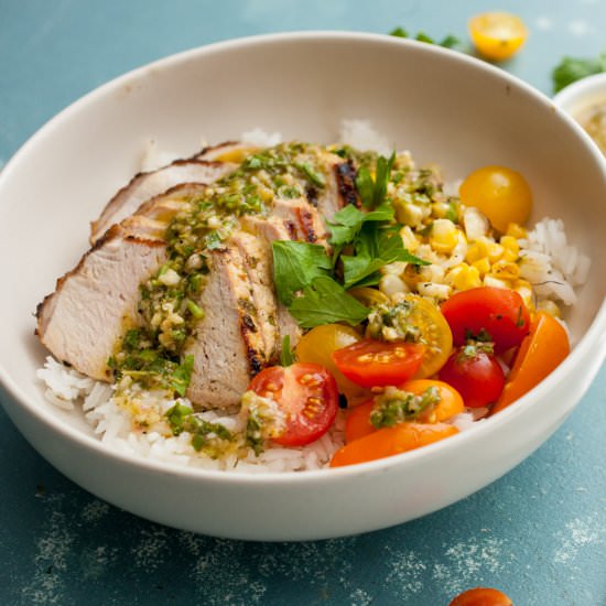 Chimichurri Pork Rice Bowls