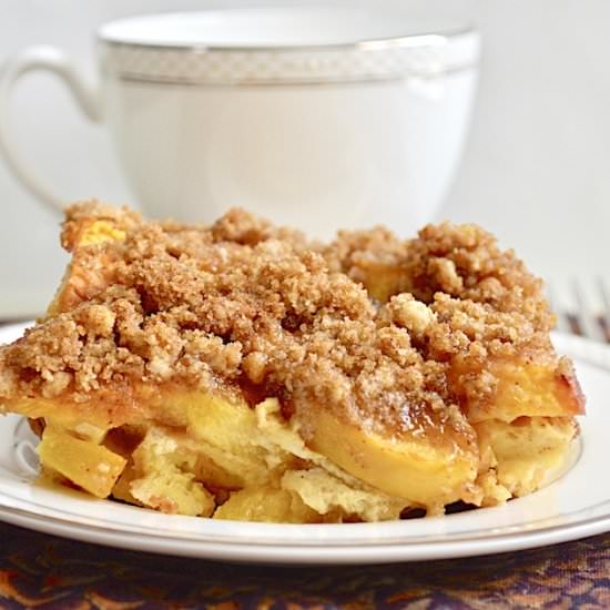 Peach Cobbler French Toast Bake