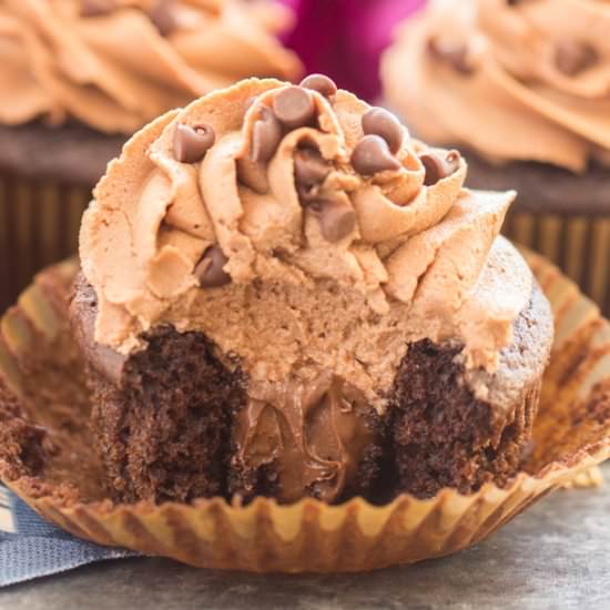 Chocolate Nutella Cupcakes