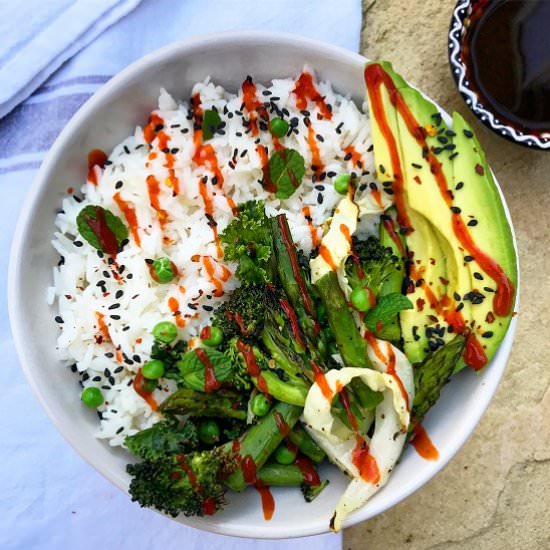 Coconut Rice and Greens Bowl