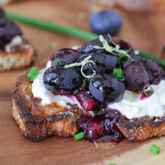 Blueberry Goat Cheese Crostini