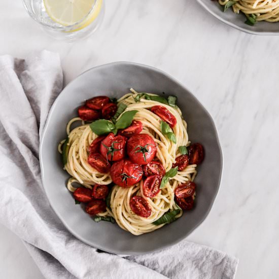 Roasted Tomato Lemon Pesto Pasta
