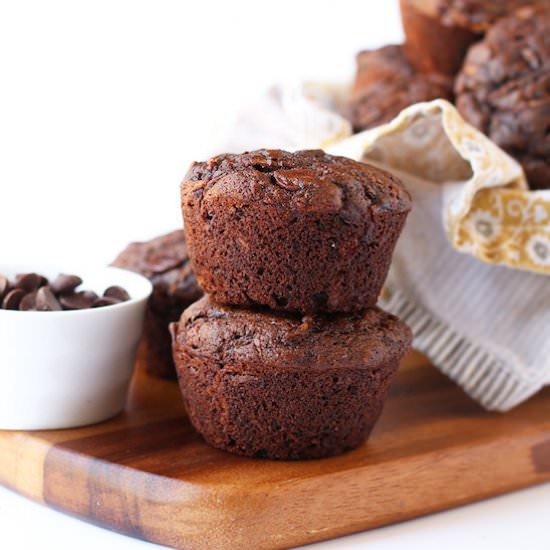 Double Chocolate Zucchini Muffins