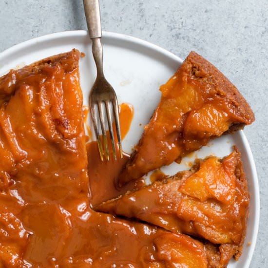 Caramel Peach Dump Cake