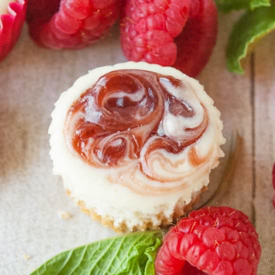 Raspberry Swirl Cheesecake Bites