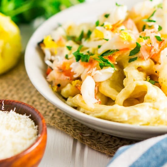 Lobster Fettuccine Lemon Alfredo