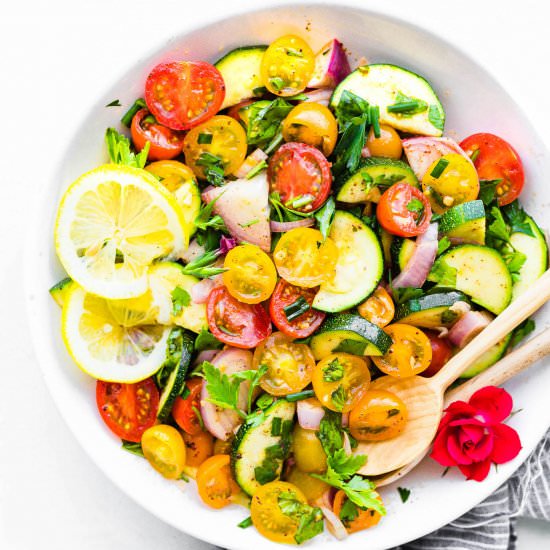 THREE HERB TOMATO ZUCCHINI SALAD