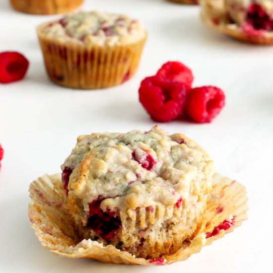 raspberry oatmeal muffins