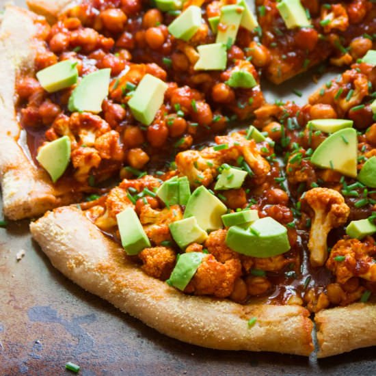 Barbecue Cauliflower Chickpea Pizza