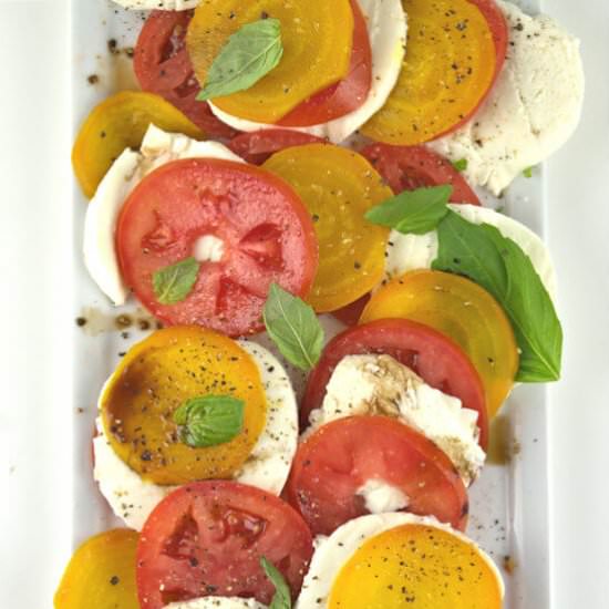 Caprese Salad with Yellow Beets