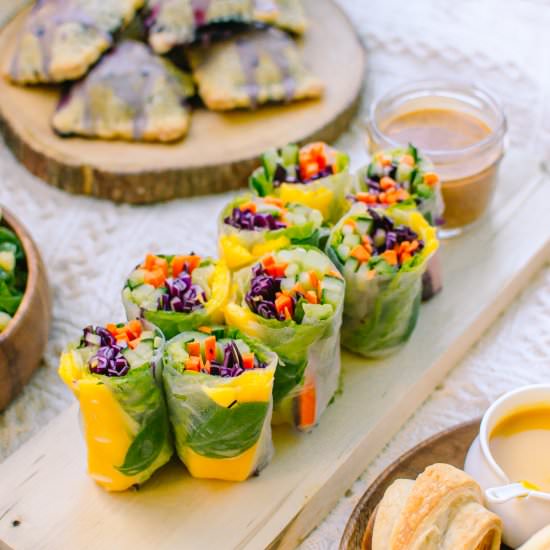 mango basil summer rolls