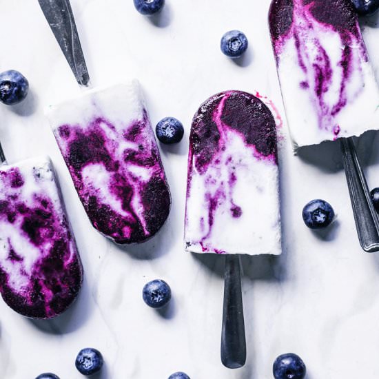 Blueberry Coconut Milk Popsicles