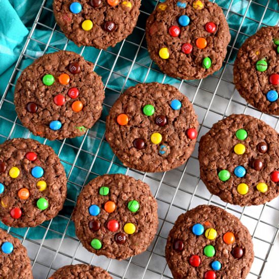 Double Chocolate M&M Cookies