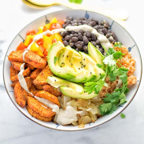 Cajun Sweet Potato Rice Bowl