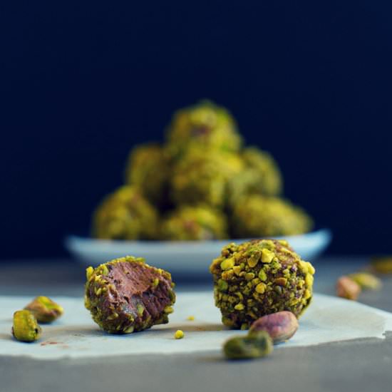 Chocolate Pistachio Keto Truffles