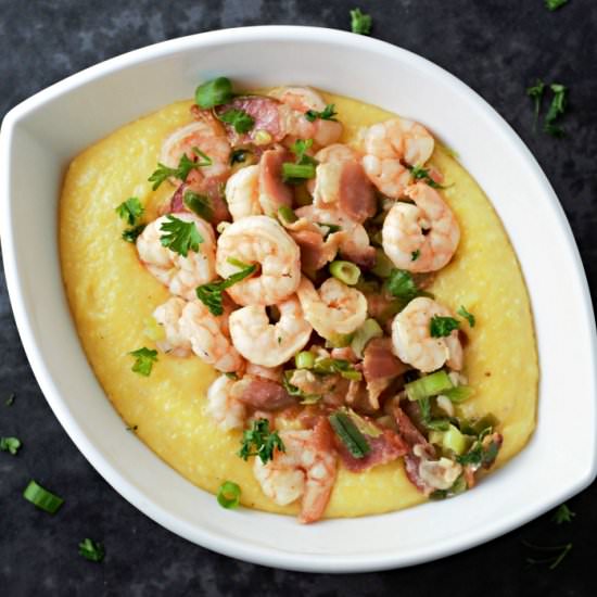 Shrimp, Bacon and Cheddar Polenta