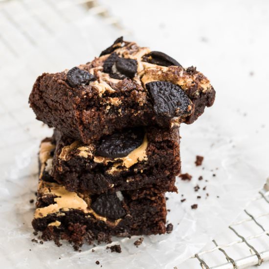 Vegan Oreo Fudge Brownies w/ PB