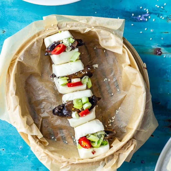 Mushroom Bao with Sesame Cucumber