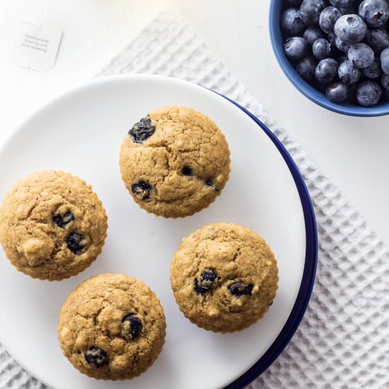 vegan whole wheat blueberry muffins