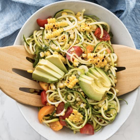 Grilled Corn and Zoodle Salad