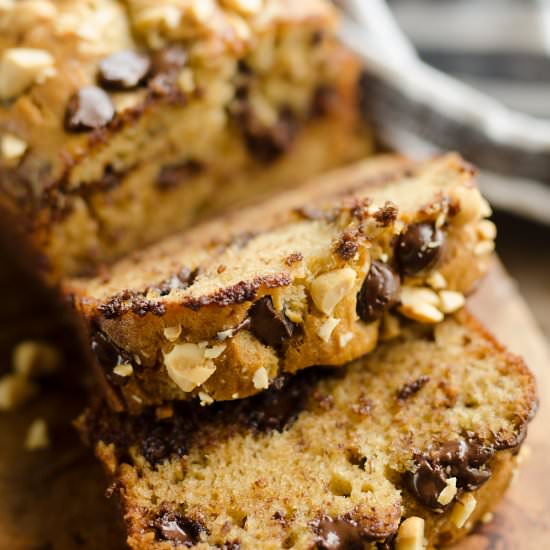 Peanut Butter Choc Banana Bread