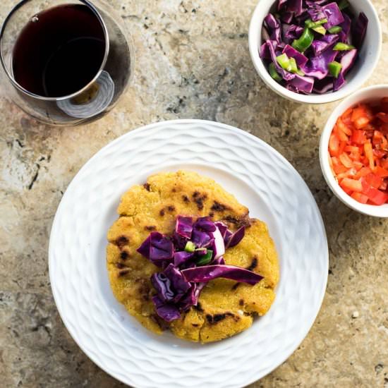 Vegan Pupusas with Refried Beans