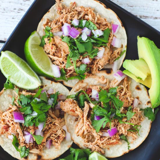 The BEST Crockpot Chicken Tacos