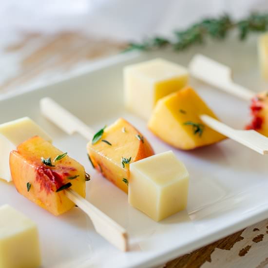 Gouda & Peach Skewers w/ Thyme