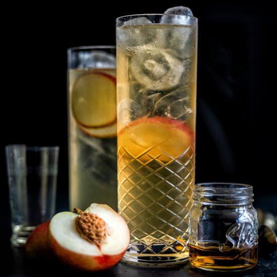 Sparkling peach cocktail