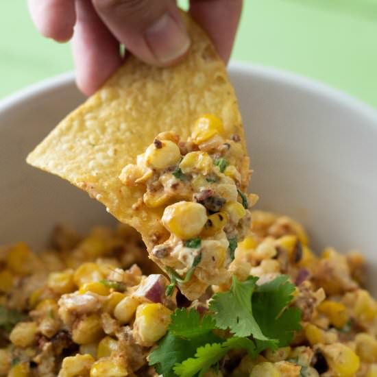 Grilled Corn and Chorizo Dip