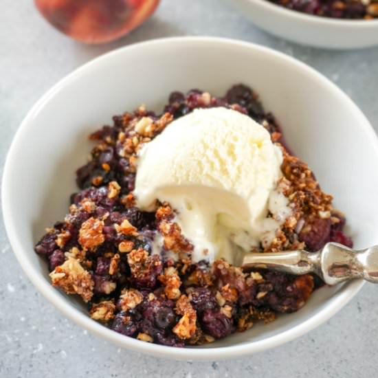 Paleo Blueberry Peach Crisp