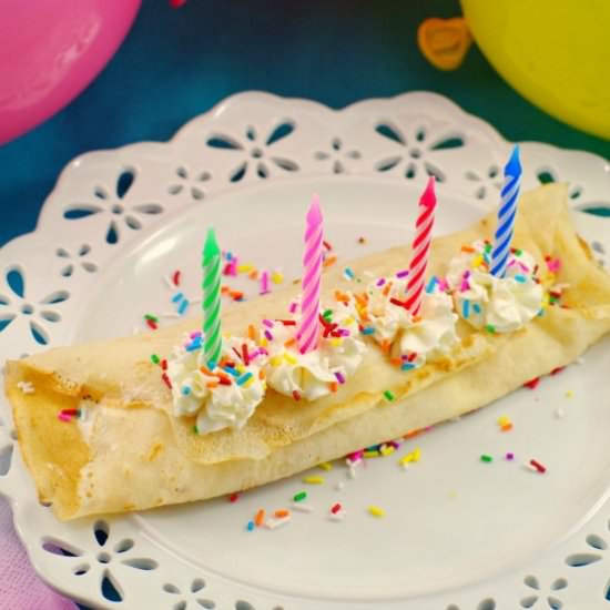Birthday Cake Batter and Ice Cream Crepes